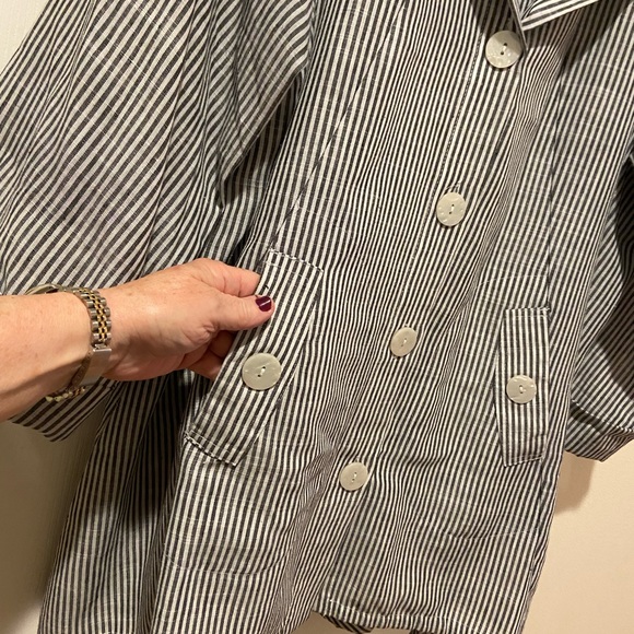 Jones New York~Washable Linen Blend A-Line Hooded Jacket~Super Flattering! - Picture 5 of 12